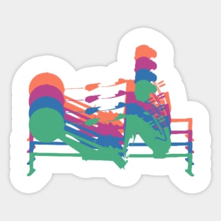 Rowing machine colourful design Sticker